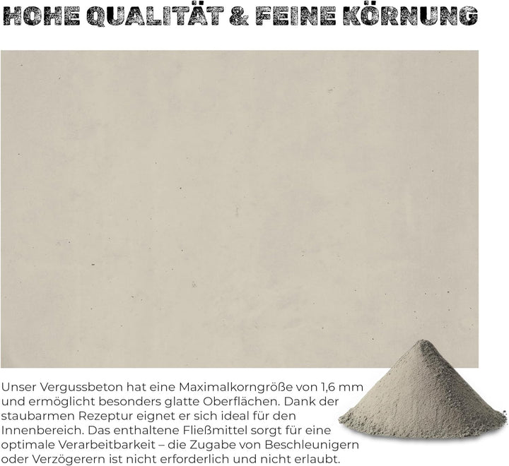 Grey Element Bastelbeton zum Giessen 10 kg einfach zu verarbeiten und schnelle Aushärtung - Hochfest