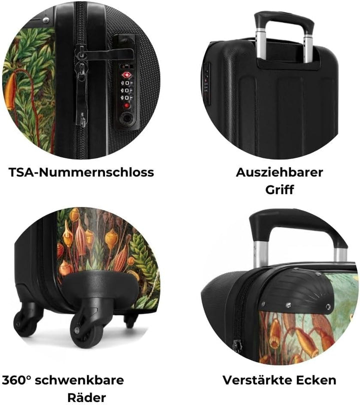 NoBoringSuitcases.com® Koffer Handgepäck Trolley Rollkoffer Kleine Reisekoffer mit 4 Rollen - Vintag