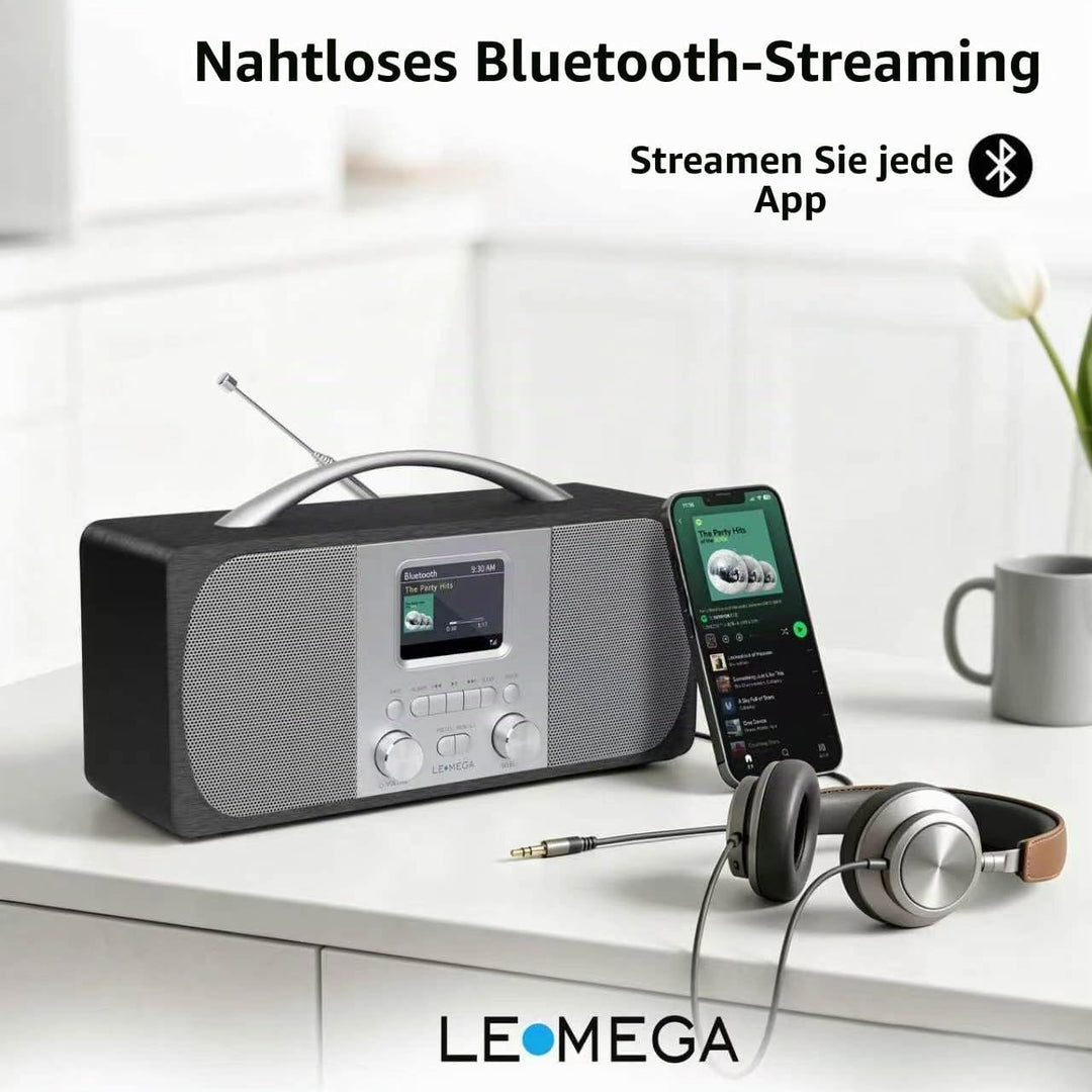 Tragbares DAB Radio | Digitalradios netz- und Batteriebetrieben | DAB Radiowecker | UKW-Radio,Blueto