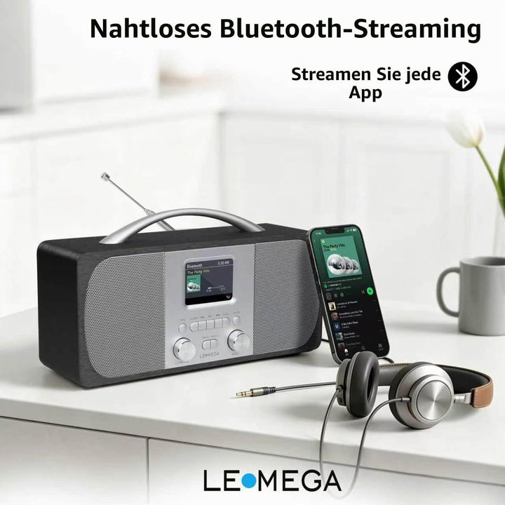 Tragbares DAB Radio | Digitalradios netz- und Batteriebetrieben | DAB Radiowecker | UKW-Radio,Blueto