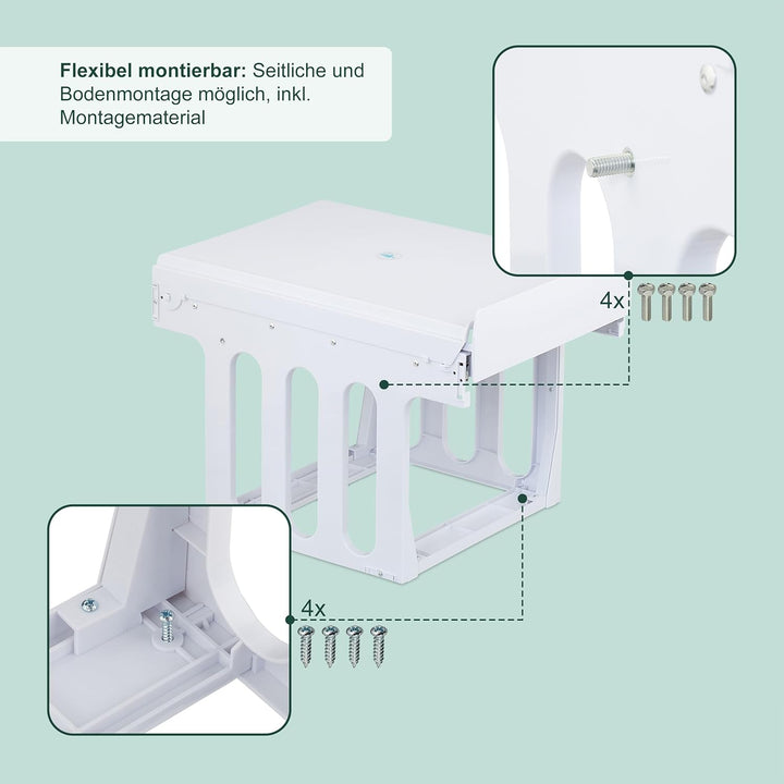 Relaxdays Einbaumülleimer, 4 Fächer, 4 x 8l, HBT: 35,1x34,3x48 cm, ausziehbar, Mülltrennsystem für U