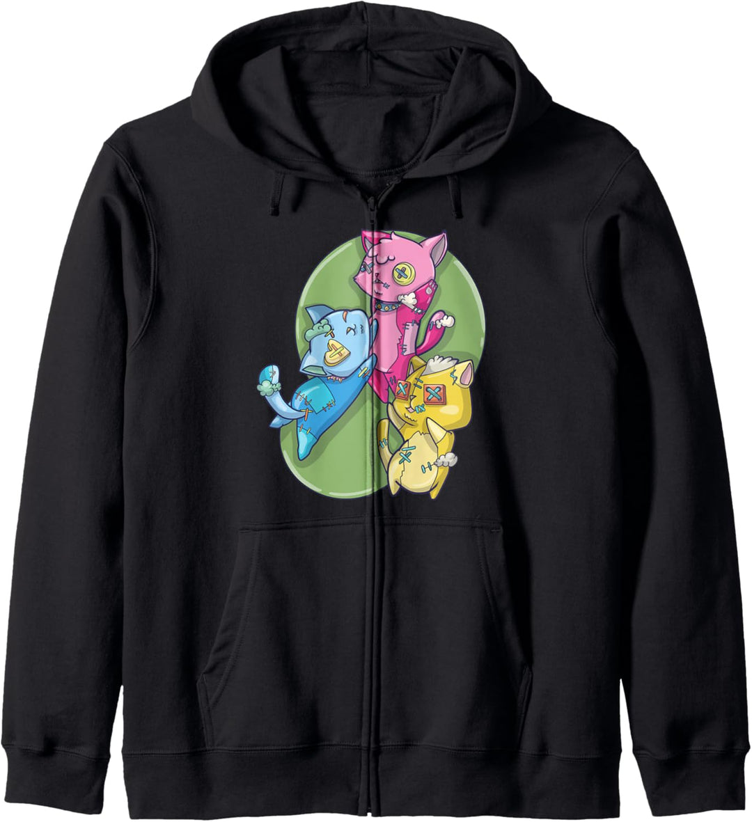 Pansexuelle Kawaii-Katze, Pastellgoth-Anime-Art Pan Pride Kapuzenjacke