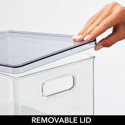 mDesign 4er-Set Bad Organizer – praktische Kosmetikaufbewahrung mit abnehmbaren Deckel – stapelbare