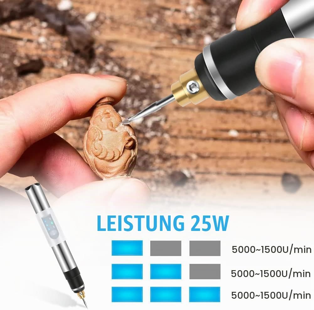 Gravierwerkzeugsatz, USB Mini Gravierstift Mit Gravurzubehör, Kabelloses Graviergerät Für Metall Gla