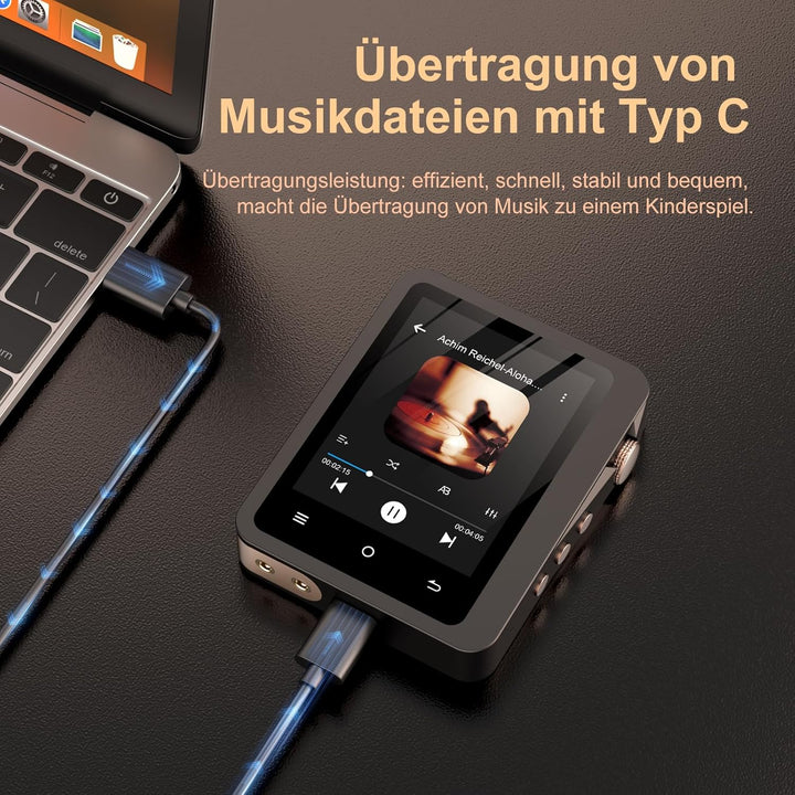 HiFi MP3-Player mit Bluetooth 5.3, verlustfreier DSD-High-Resolution-Digital-Audio-Musikplayer, trag