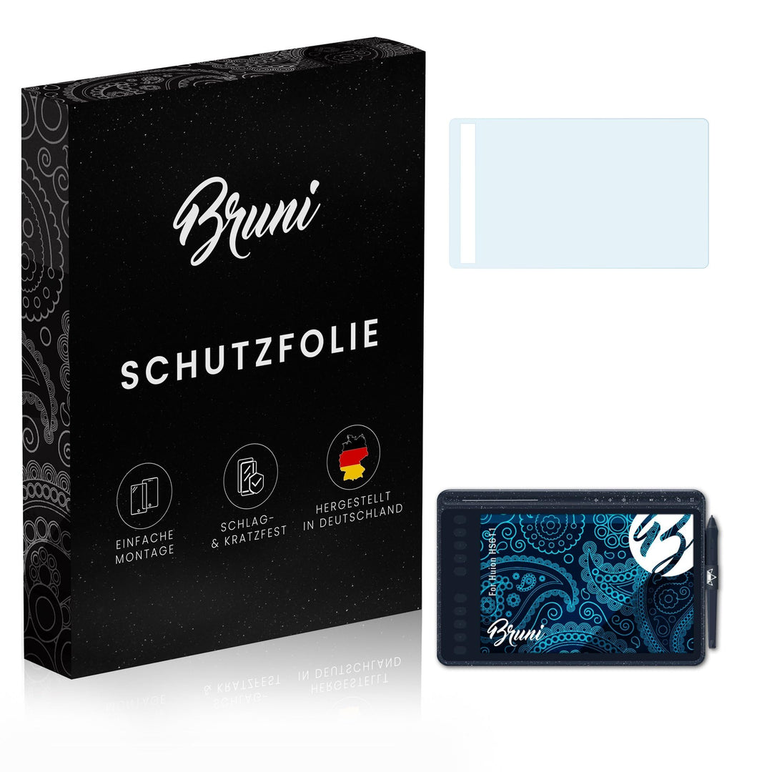 Bruni Schutzfolie kompatibel mit Huion HS611 Folie, glasklare Displayschutzfolie (2X)
