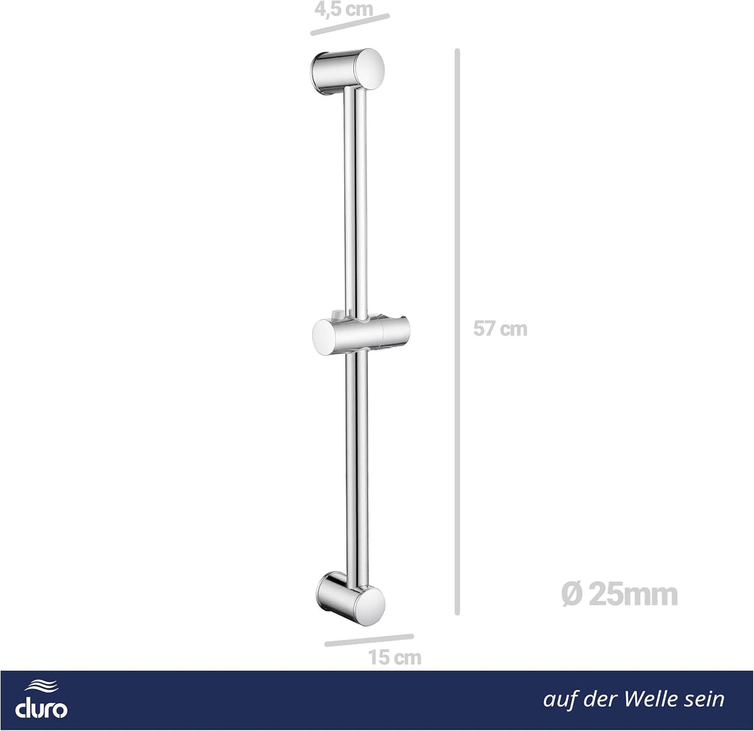 DURO Duschstange Andora 57 cm, Ersatzduschstange für die Dusche, Badezimmerstange, Hochwertige Stang