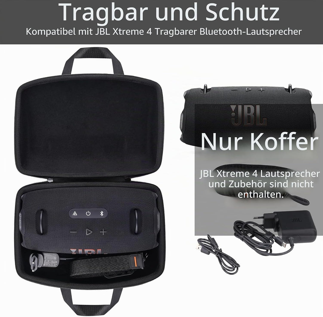 Khanka Hartschalenkoffer Ersatz für JBL Xtreme 4 tragbarer Bluetooth-Lautsprecher, nur Hülle (schwar
