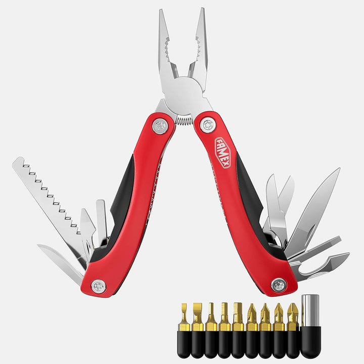 FAMEX 14006 Multitool Multifunktionswerkzeug | für Fahrrad Camping Outdoor Geschenk | Mit tragbarer