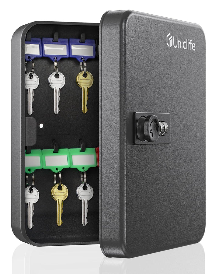 Uniclife Schlüsselschrank mit 20 Positionen und Kombinationsschloss Rücksetzbarer Schwarzer Digitale