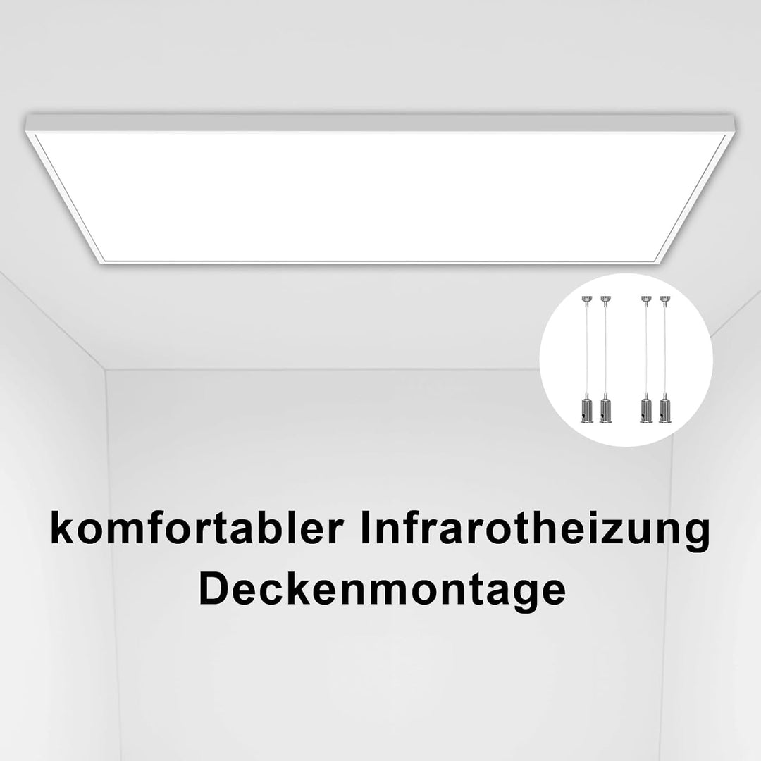 Infrarotheizung Deckenmontage 1000 Watt, Infrarotheizung Wandmontage mit Thermostat Und WIFI, 1-3 Mi