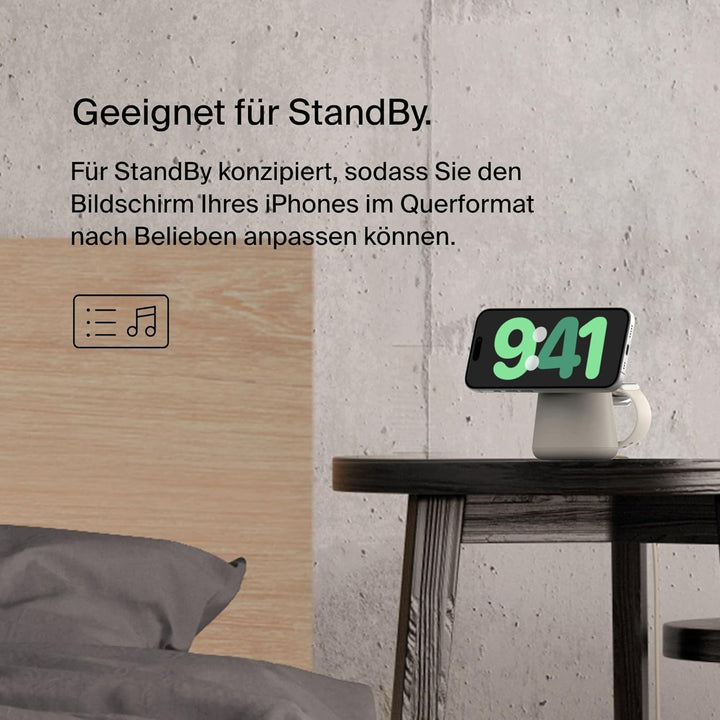 Belkin BoostCharge Pro kabellose 2-in-1-Ladestation mit MagSafe (15 W), MagSafe Ladegerät, kompatibe