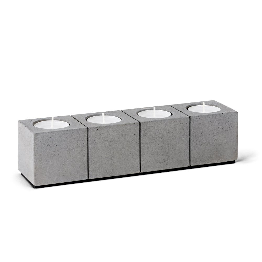 Kerzenleuchter - Kerzenständer aus hochwertigen Beton, für Vier Teelichter, modern und schlicht gest