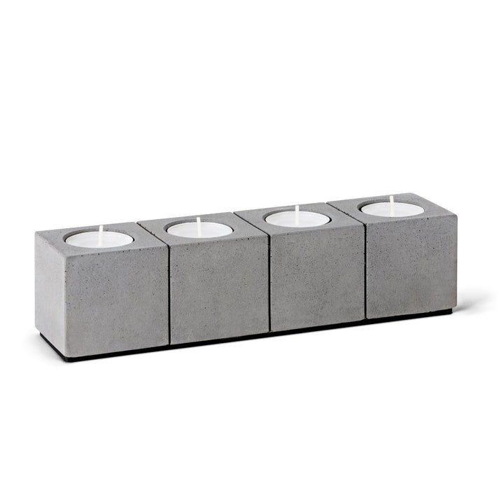 Kerzenleuchter - Kerzenständer aus hochwertigen Beton, für Vier Teelichter, modern und schlicht gest