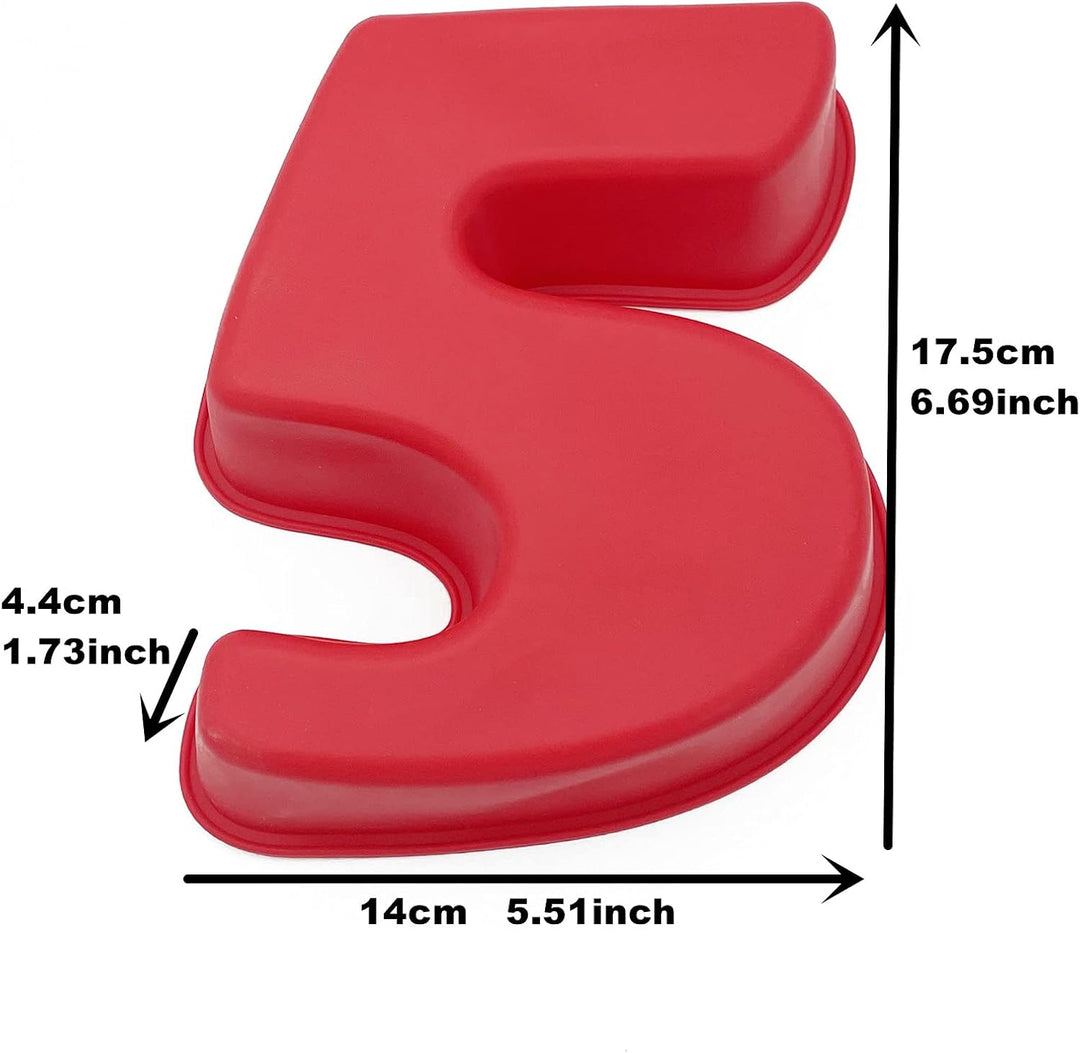 9 Stück mittelgrosse Silikon-Zahlen-Kuchenformen aus Silikon (15,2 cm) 6 inch, 15.2 cm