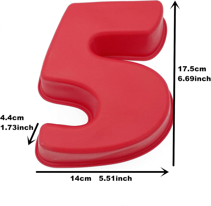 9 Stück mittelgrosse Silikon-Zahlen-Kuchenformen aus Silikon (15,2 cm) 6 inch, 15.2 cm