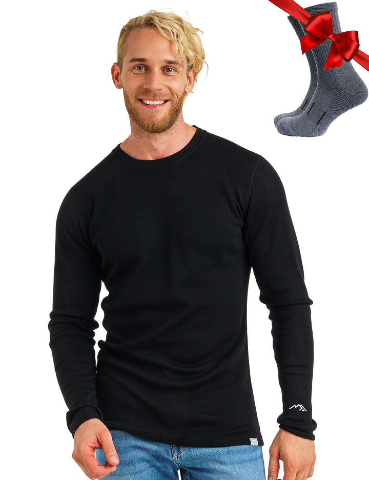 100% Merino Unterwäsche Herren - Merino Langarmshirt Herren Atmungsaktiv Und Feuchtigkeitsableitend