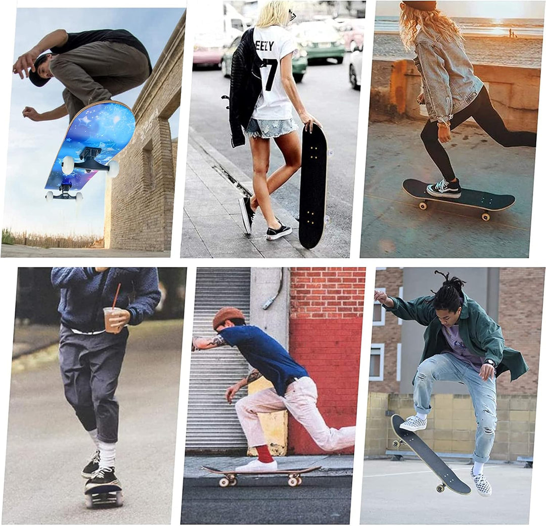 Skateboard, 31 x 8 Zoll komplettes Skateboard,8-lagiges Ahornholz, ABEC-11 Kugellager und 95A Rollen