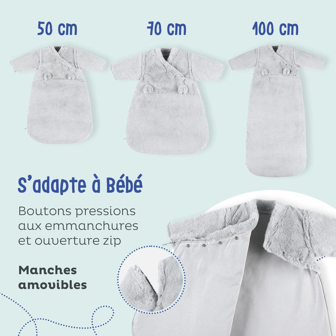 NOUKIE'S - Winterschlafsack 6-36 Monate (90-110 cm) - Schlafsack Tog 2-3,5 - Reissverschluss - Polye