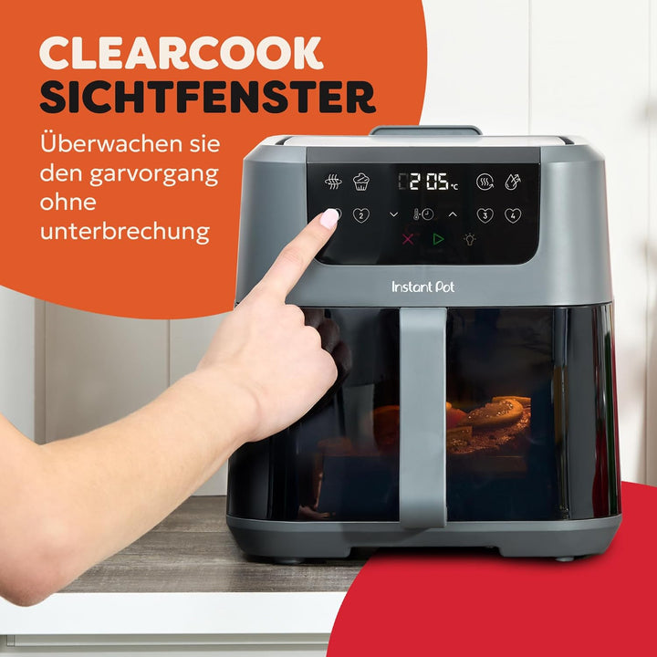 Instant Pot Vortex Compact Trüffel Grau Heissluftfritteuse 5 l Korb, Familiengrösse, 4 in 1 – Heissl