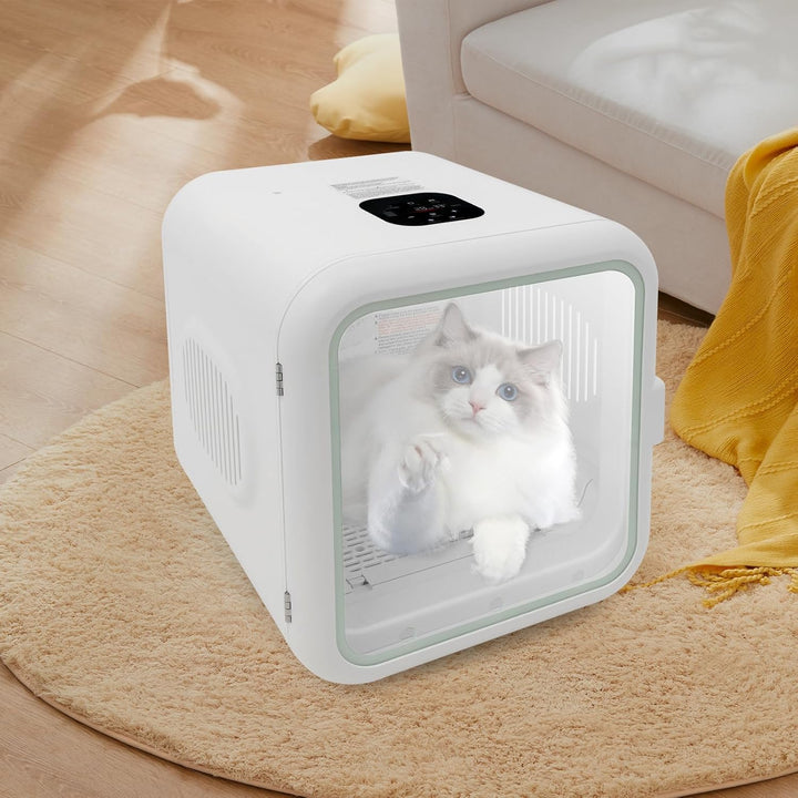 Haustiertrockner 800W für Katzen und Hunde 47 × 43 × 46 cm, Einstellbarer Temperatur (22-45°C) und T