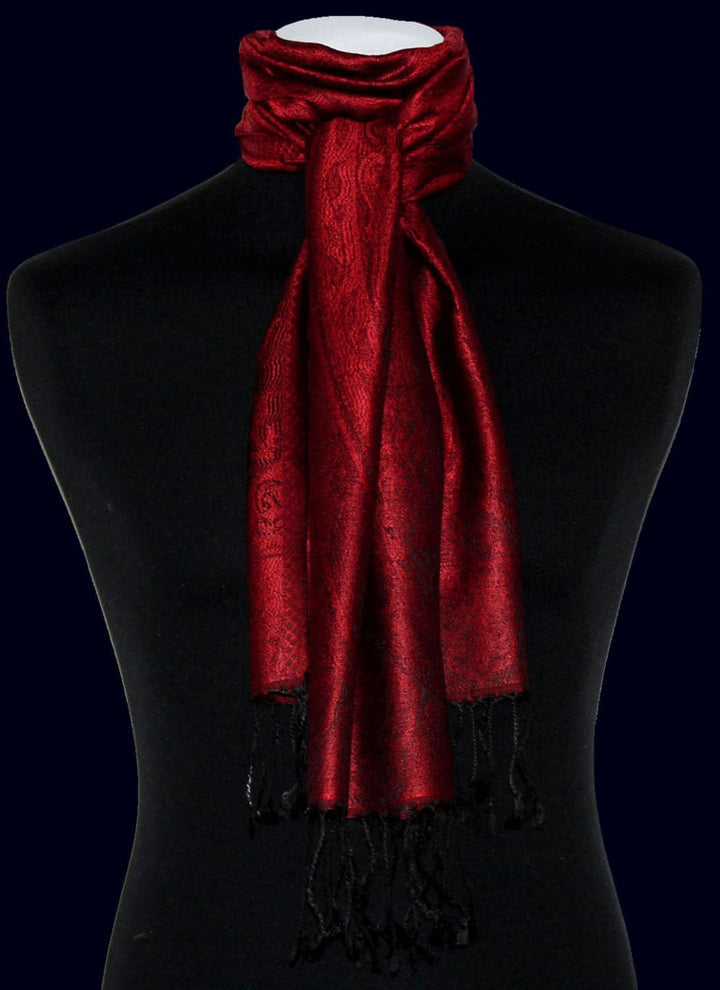 Lorenzo Cana Damen Seidenschal Schal 100% Seide jacquard gewebt harmonische Farben mit Fransen 35 x