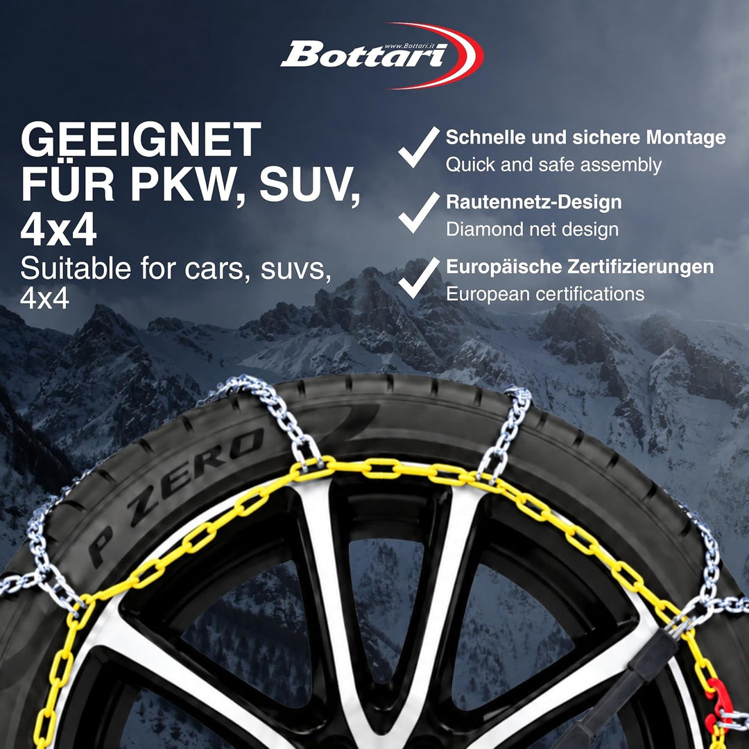 Bottari 18812: Schneeketten "Rapid T2", 9 mm, Grösse 20, ÖNORM T2 - 020, T2 - 020