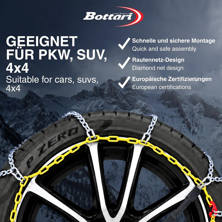Bottari 18812: Schneeketten "Rapid T2", 9 mm, Grösse 20, ÖNORM T2 - 020, T2 - 020