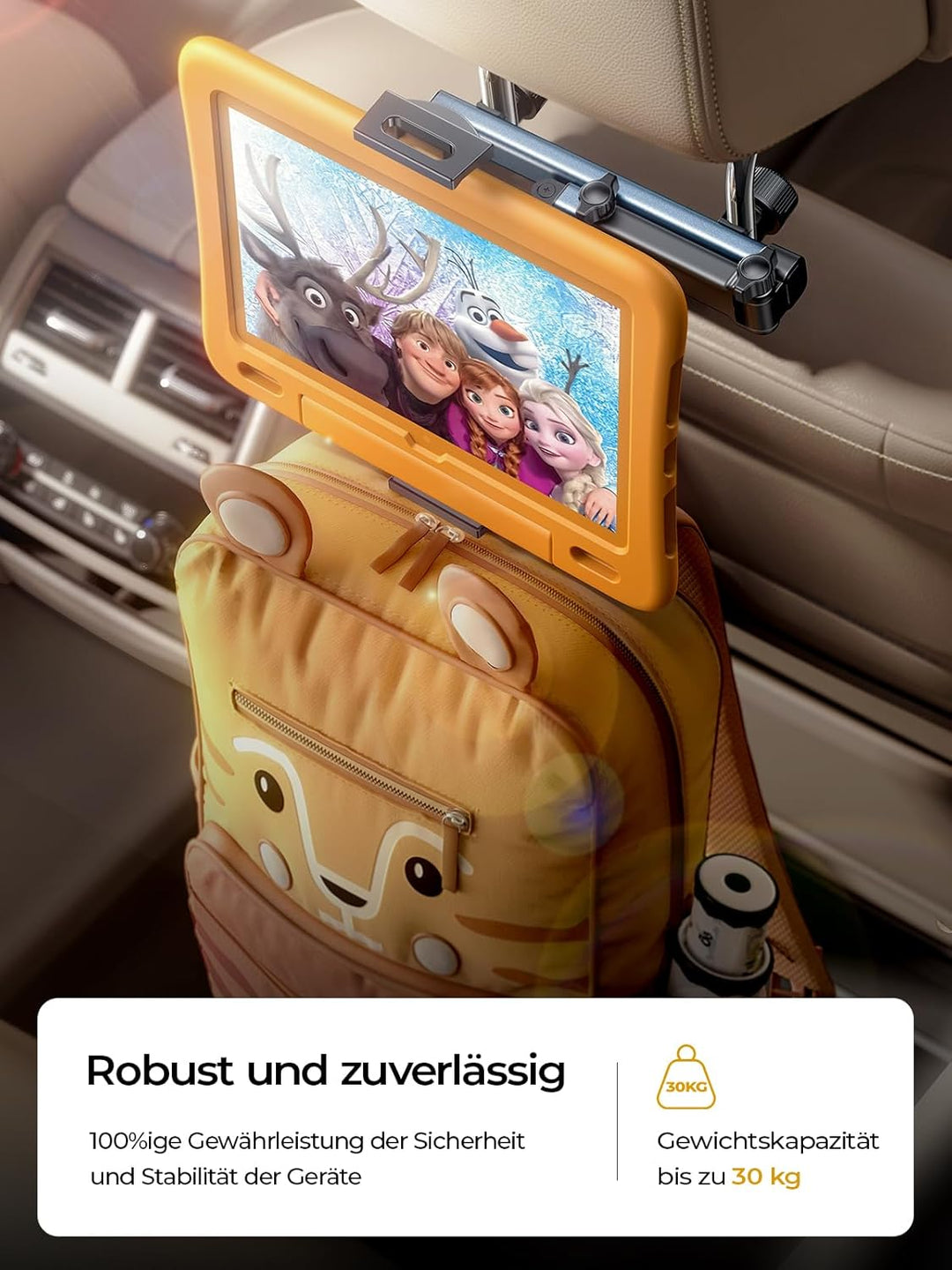 LISEN Tablet Halterung Auto, Tablethalterungen Auto - Ausziehbare KFZ Tablet Halter Kopfstütze, Univ