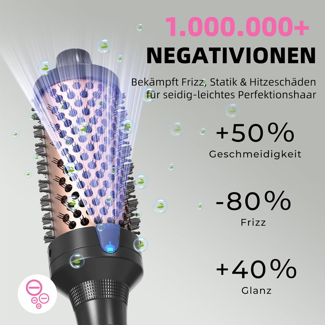 K&K Thermobürste Keratin Thermal Brush Protect Beheiztes Fass Heisse Haarbürste, Ionisch Glatt Schei