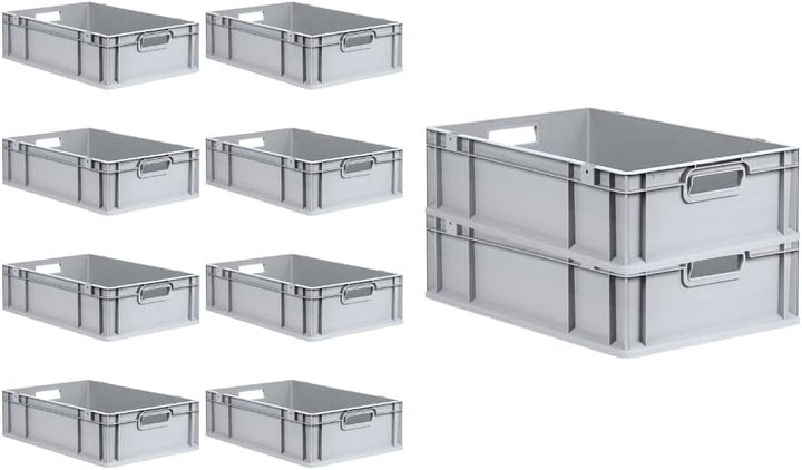 PROREGAL SuperSparSet 10x Eurobox NextGen Grip | HxBxT 17x40x60cm | 34 Liter | Griffe offen | Glatte