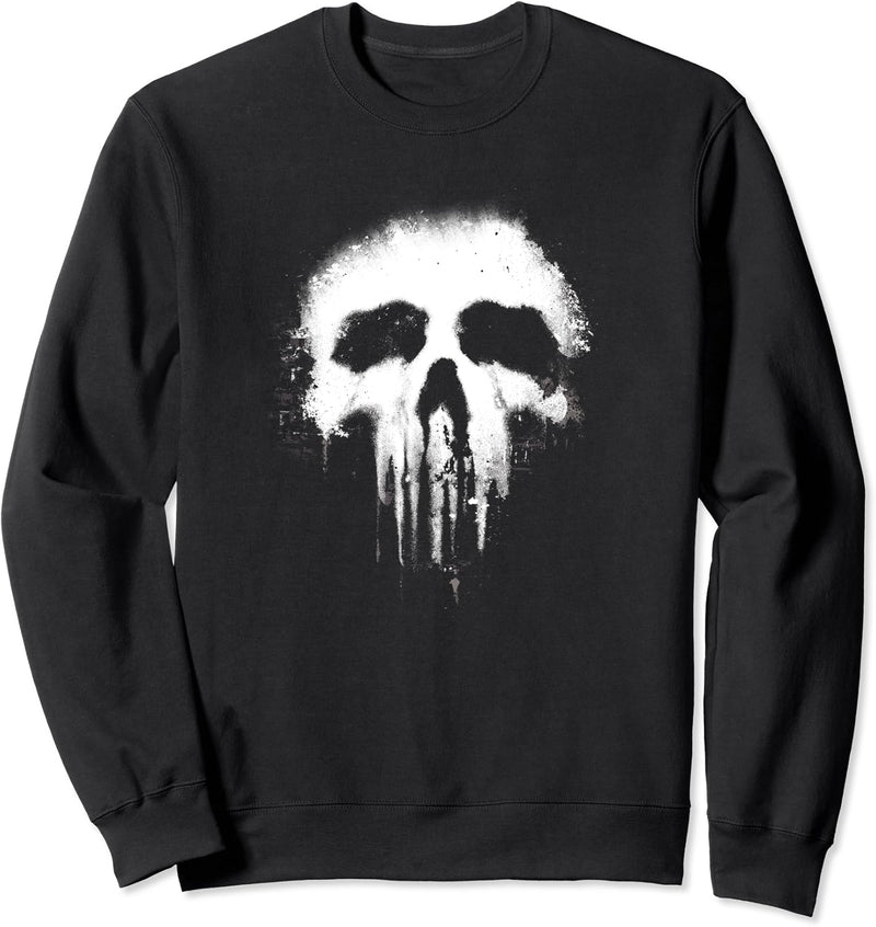 Marvel The Punisher Scary Grungy Skull Logo Sweatshirt