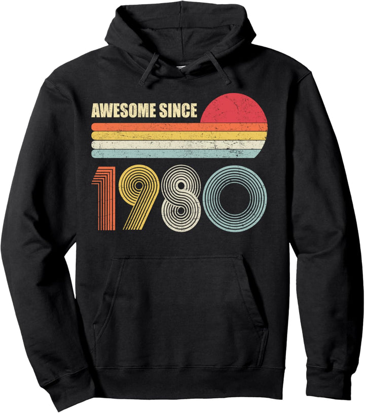 Awesome Since 1980 40th Birthday Gifts 40 Years Old Pullover Hoodie