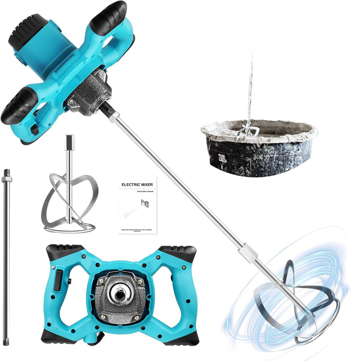 Mörtelrührer 2100W, Betonmischer, Rührwerk Beton with 6 Speed, Rührgerät Mörtel Betonrührer, Rührwer