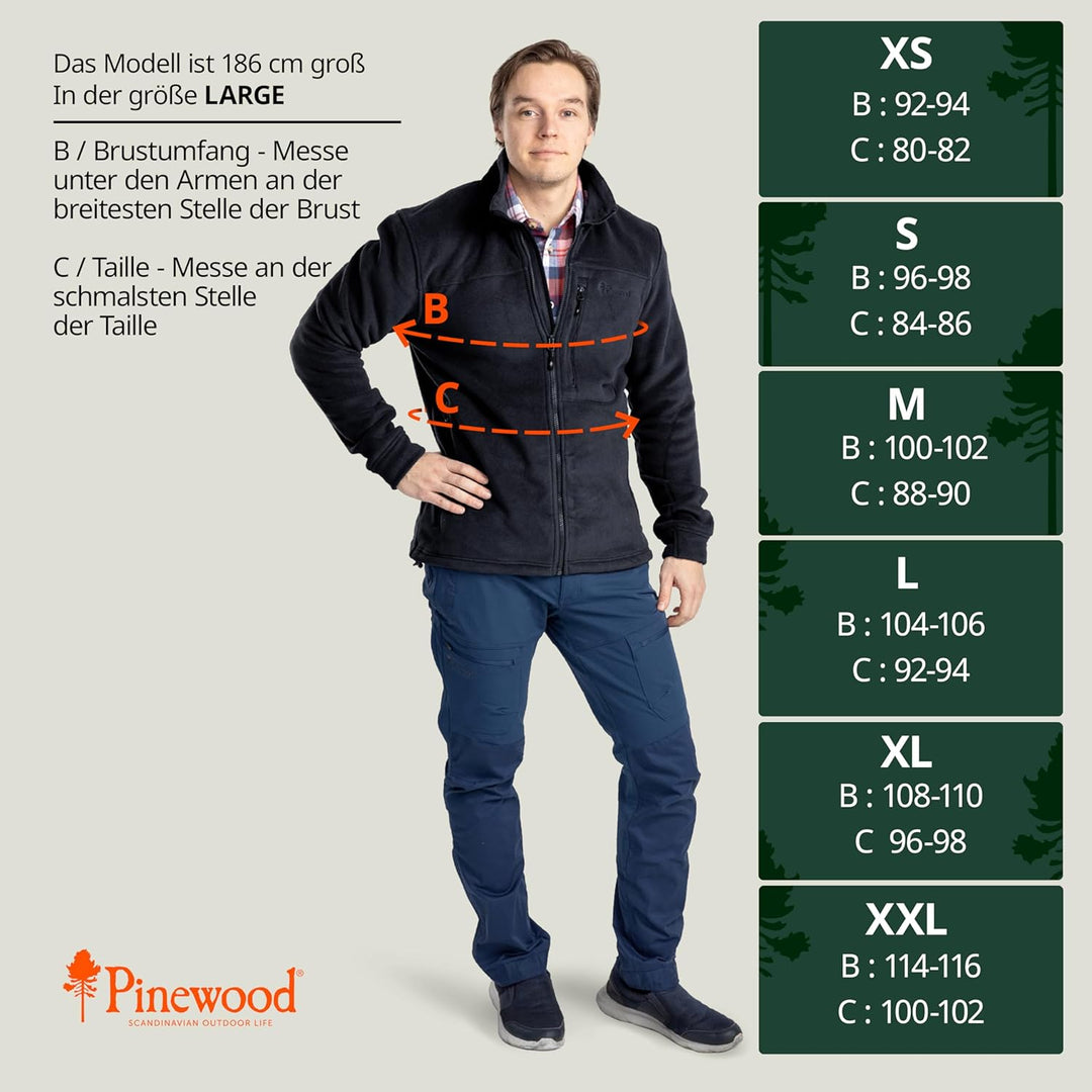 Pinewood Fleece Jacke für Herren. Zum Wandern, Trekking, Jagd, Hundesport und vielen Outdooraktivitä