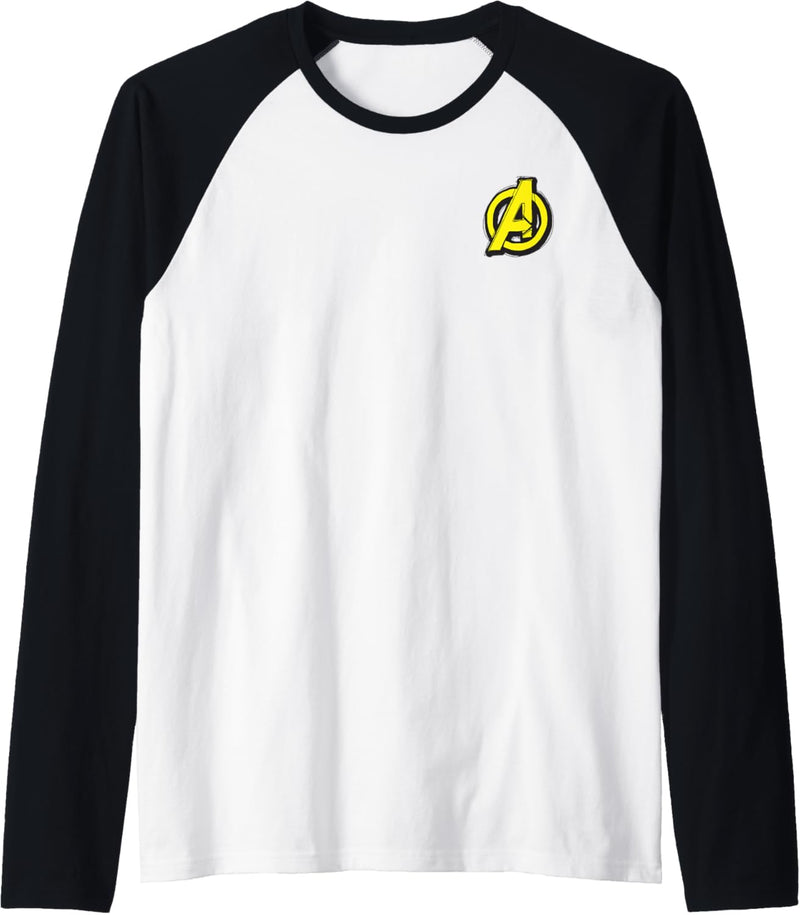 Marvel Avengers Yellow Block Logo Raglan