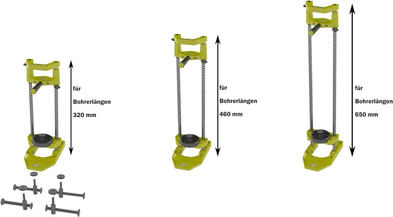 FAMAG Bohrständer starr für Schlangenbohrer 460mm|Handgriff,2 stufenlos einstellbare Tiefenanschläge