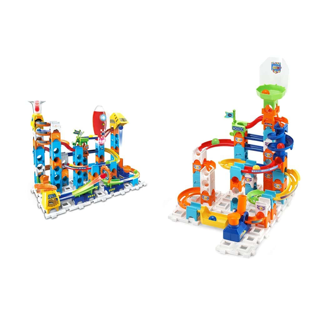 VTech Marble Rush - Rocket Set M100 E – Interaktive Murmelbahn mit spannenden Bahnelementen & Marble