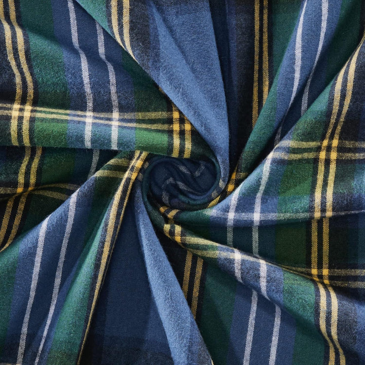 Erwin Müller warme Bettwäsche Flanell buntgewebt blau Grösse 200x200 cm (2X 80x80 cm) - hautsympathi