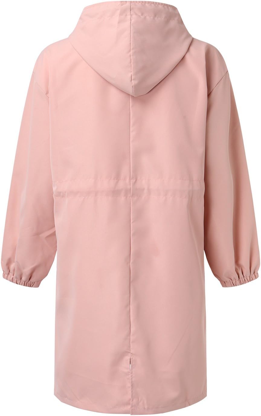 C'est TT Regenjacke Damen Atmungsaktiver Windbreaker Mit Kapuze Regenponcho Leicht Mehrzweck Windbre