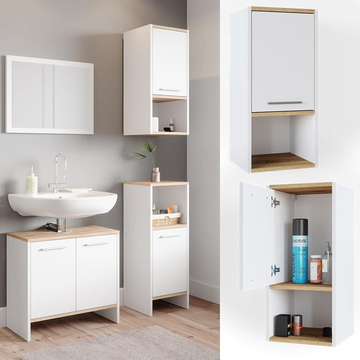 Vicco Badschrank Elvio, Weiss/Sonoma, 32 x 68 cm Hängeschrank, Hängeschrank