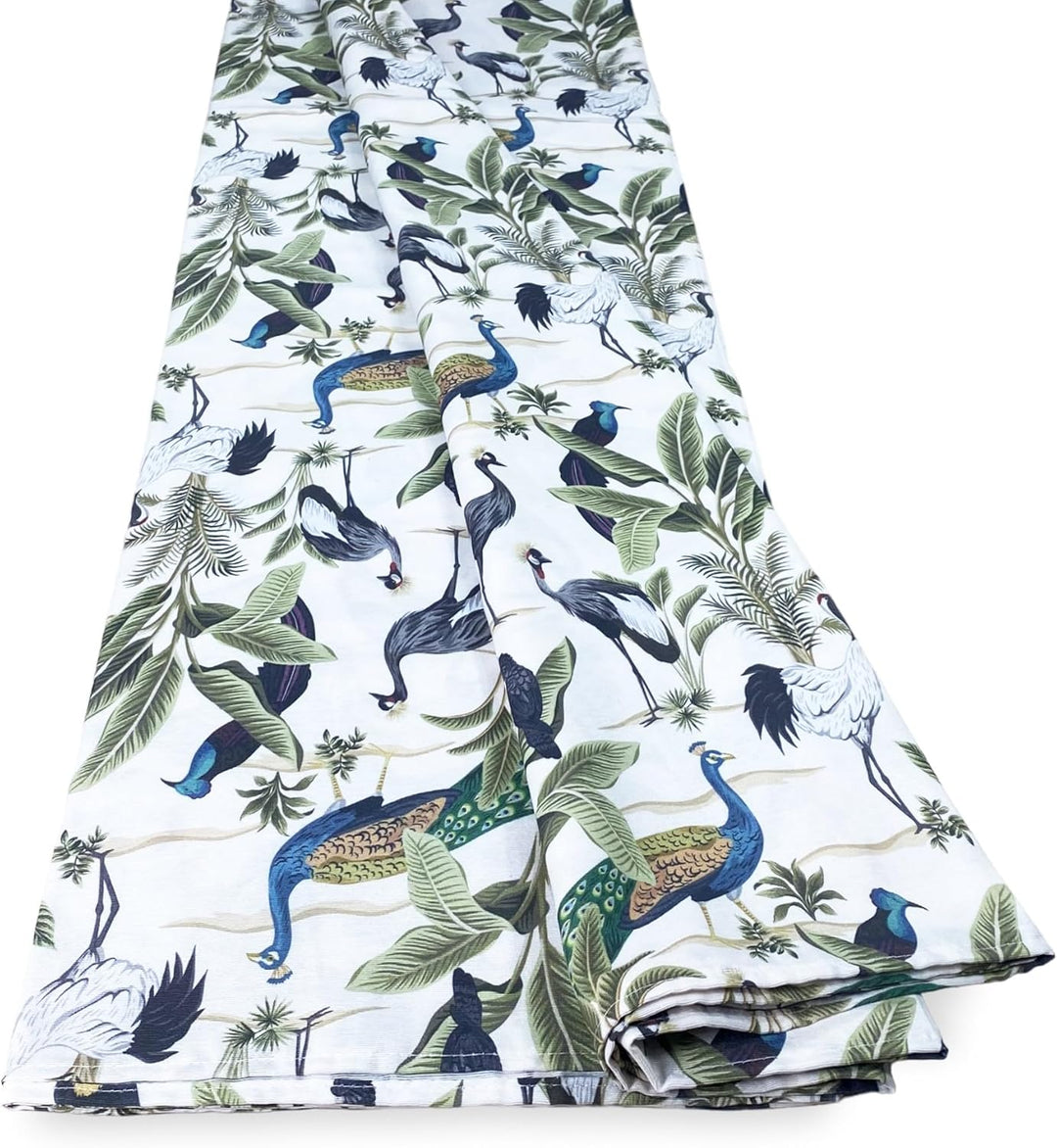 Tex family Überwurf für grosse Schal, Sofaüberwurf aus Stoff Loneta Birdy mit Vögeln – für Doppelbet