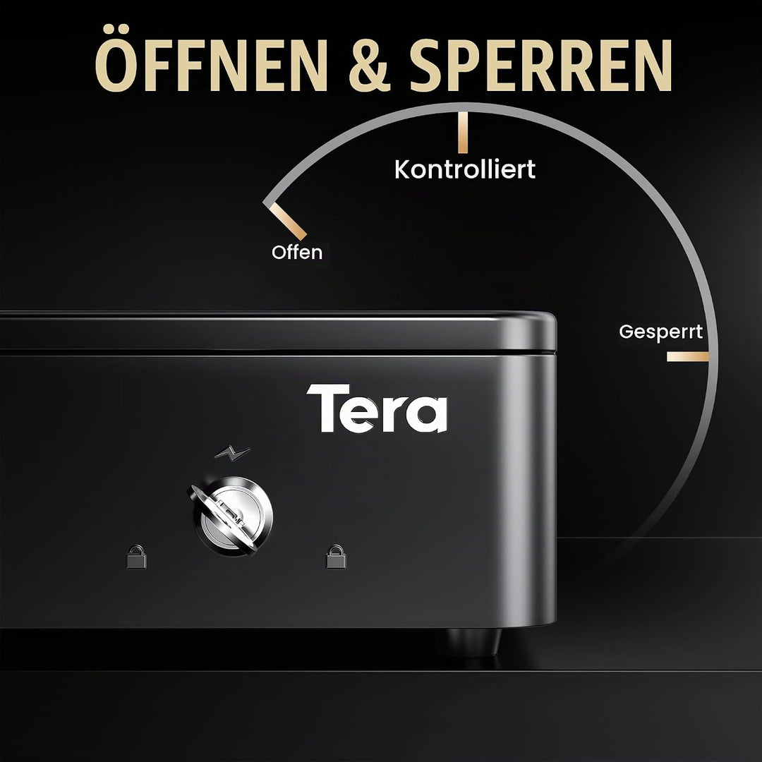 Tera Elektronische Kassenschublade mit 1 Herausnehmbarem Münzfach, geldscheine Geldlade touch, 4 Gel