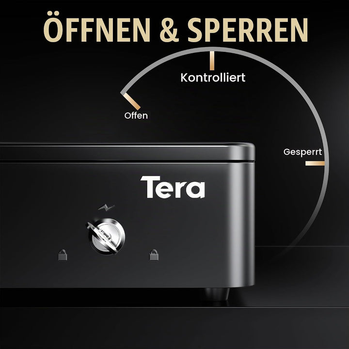 Tera Elektronische Kassenschublade mit 1 Herausnehmbarem Münzfach, geldscheine Geldlade touch, 4 Gel