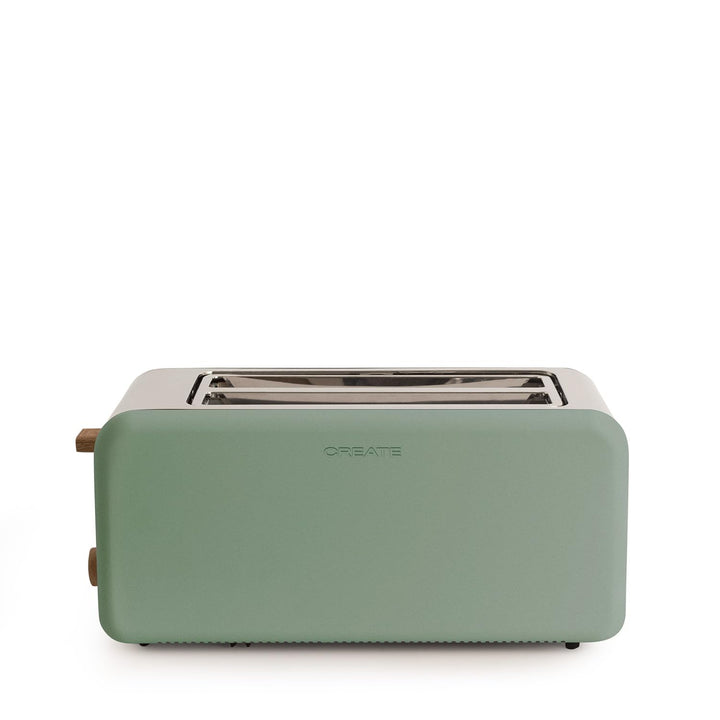CREATE/TOAST RETRO XL/Toaster Salbeigrün / 6 Leistungsstufen, Krümelschublade, Thermostat, Auftauen,