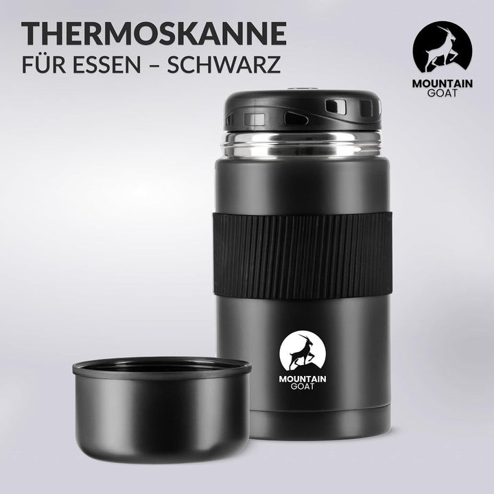 MOUNTAIN GOAT Thermobehälter für Essen 1L aus Edelstahl, Doppelwandig, Druckentlastungsventil, Isoli