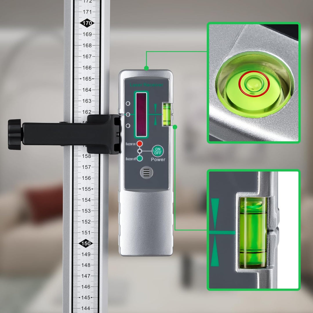 Firecore Kreuzlinienlaser mit Empfänger, Laser Selbstnivellierend Nivelliergerät mit 4200mAh Li-Ione