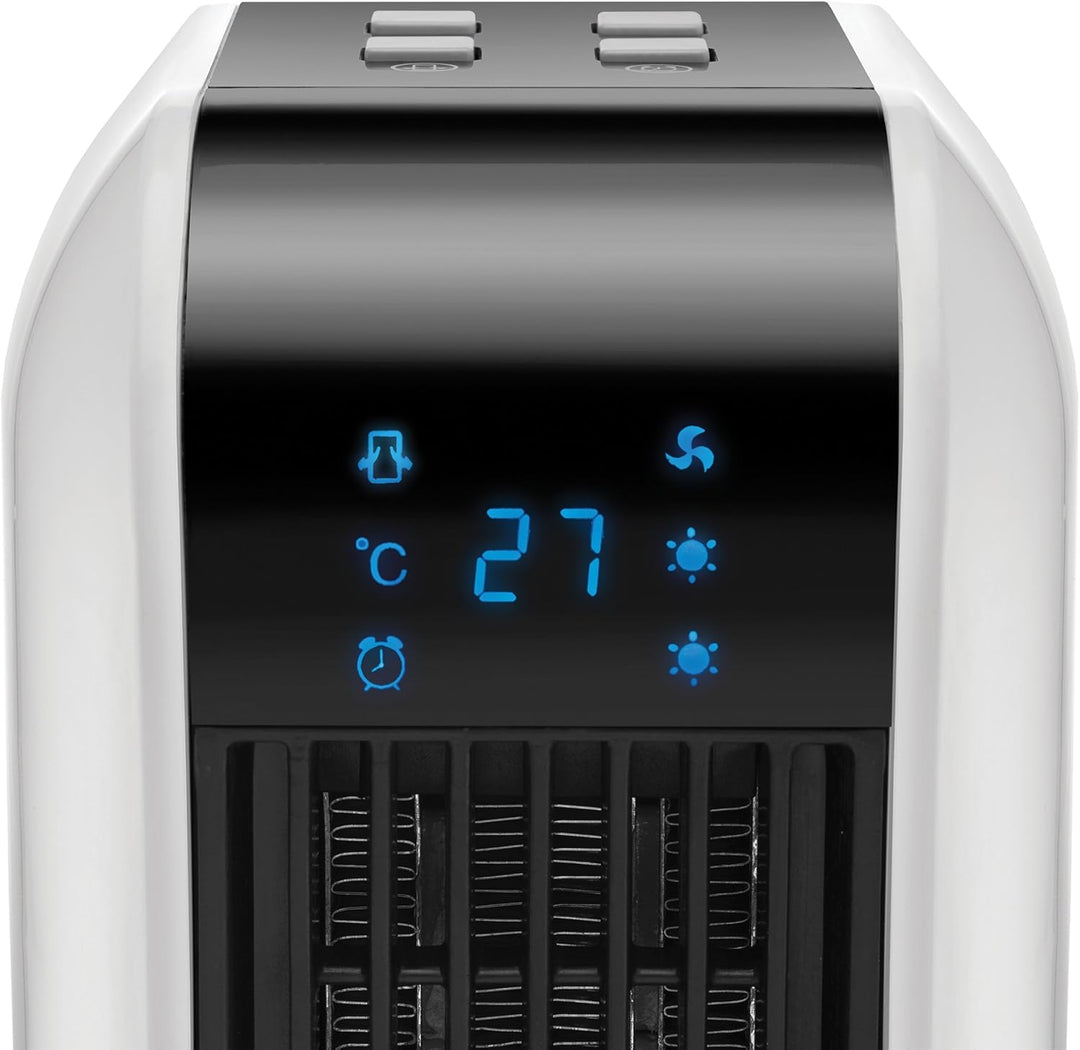 UNOLD 86430 Keramik-Heizlüfter Design, Fernbedienung mit Batterien, 2000 W, 230 V, Schwarz/Weiss