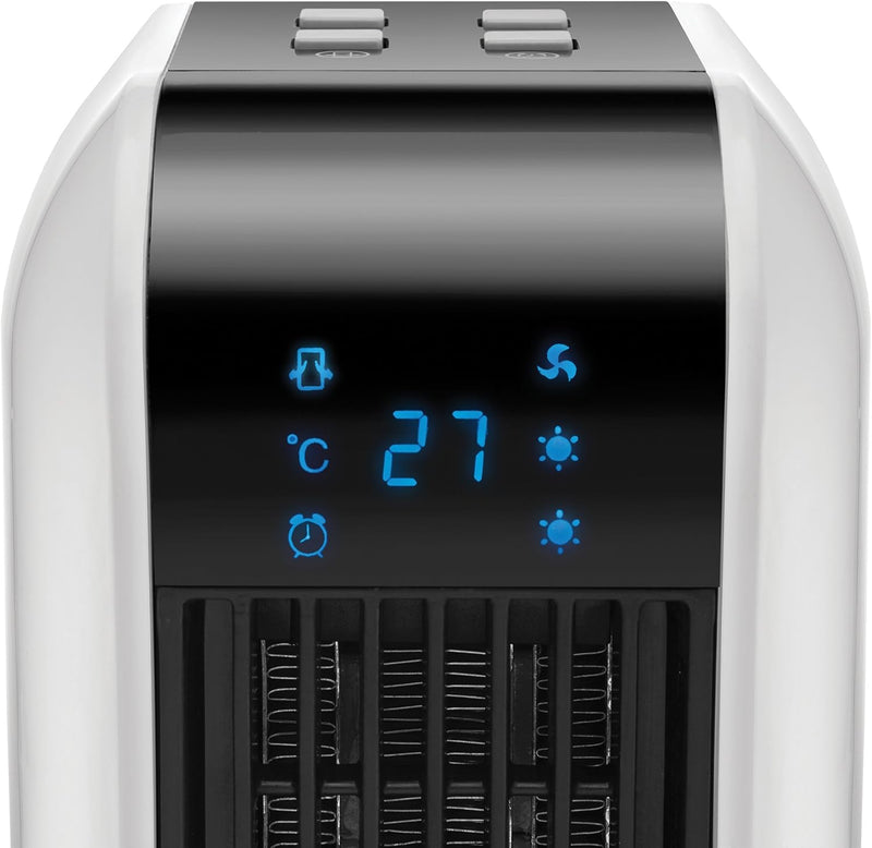 UNOLD 86430 Keramik-Heizlüfter Design, Fernbedienung mit Batterien, 2000 W, 230 V, Schwarz/Weiss