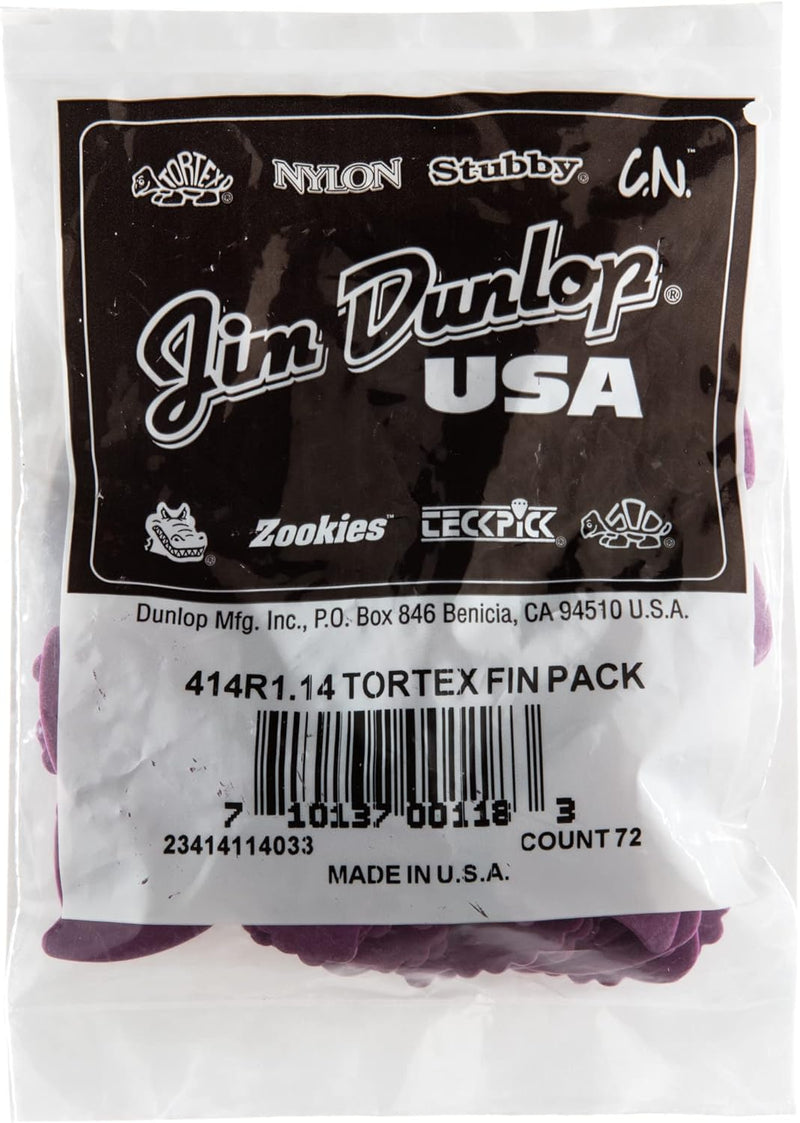 Médiators Jim Dunlop 1,14mm Tortex Fin 1,14mm sachet de 72 Sachet de 72 1,14mm, Sachet de 72 1,14mm